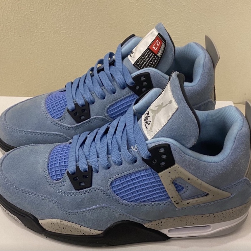 Air Jordan 4 Retro Basketball Shoes University Blue Women Men Size Shoes
